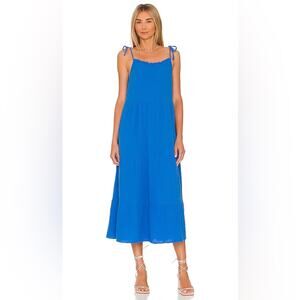 Rails Valeria Tiered Gauze Midi Dress in the Palace Blue colo